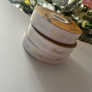 Dior Gold on White Ribbon 1roll 50 yards eachpc